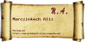 Marczinkech Aliz névjegykártya